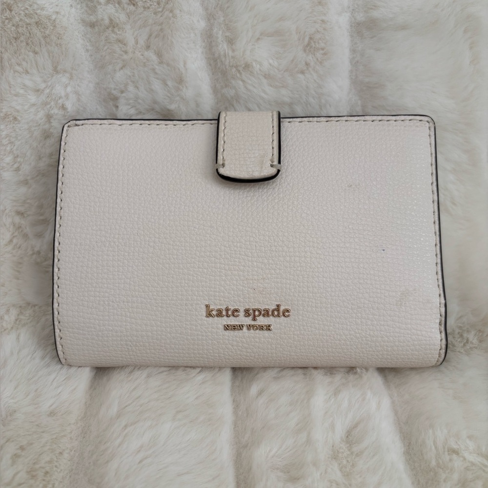 Kate Spade Cream Medium Leather Wallet Pebble Leather